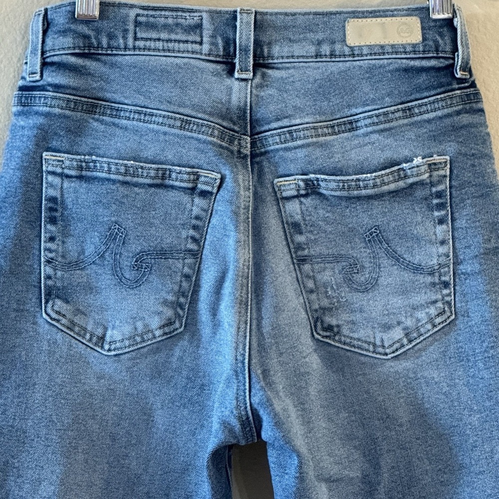 AG Brinley Mid Rise Straight Jeans 24 Japanese Fabric Raw Hem Denim - Picture 4 of 13